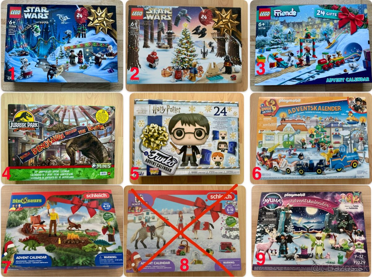 NOVÉ Adventné kalendáre LEGO, Playmobil, Schleich, Funko POP