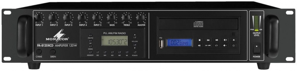 Monacor PA-8120RCD PA mixážny zosilňovač s integrovaným CD/M