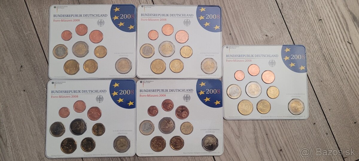 2 euro set mincí Nemecko 2008