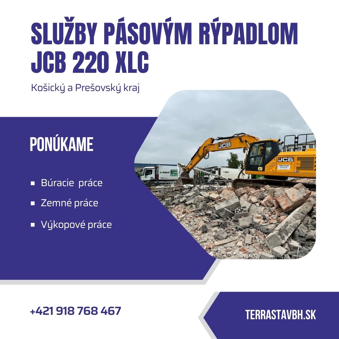 Pásový bager JCB 220 XLC - služby