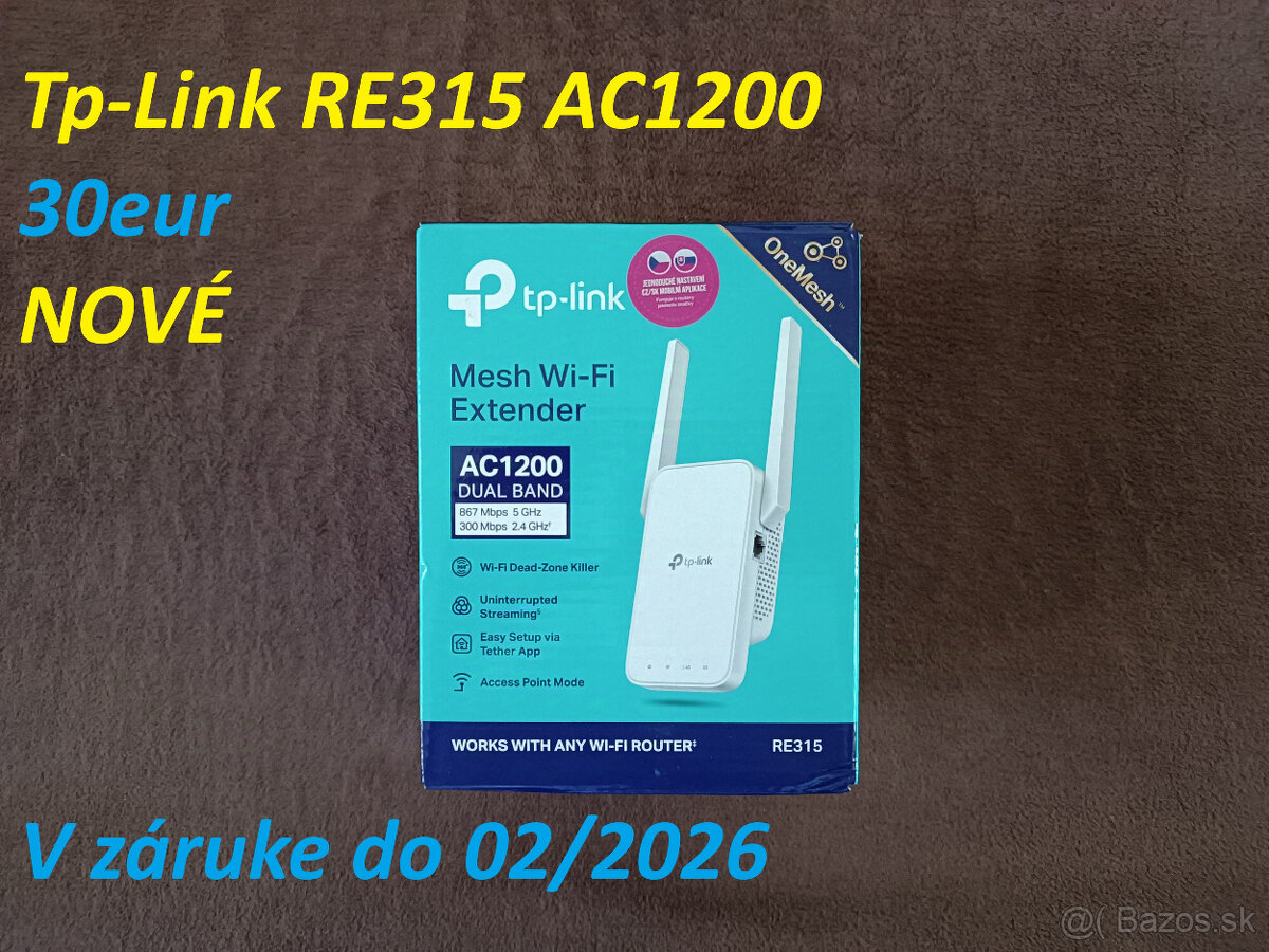 Extender Tp-Link RE315, USB kľúč SanDisk 256GB