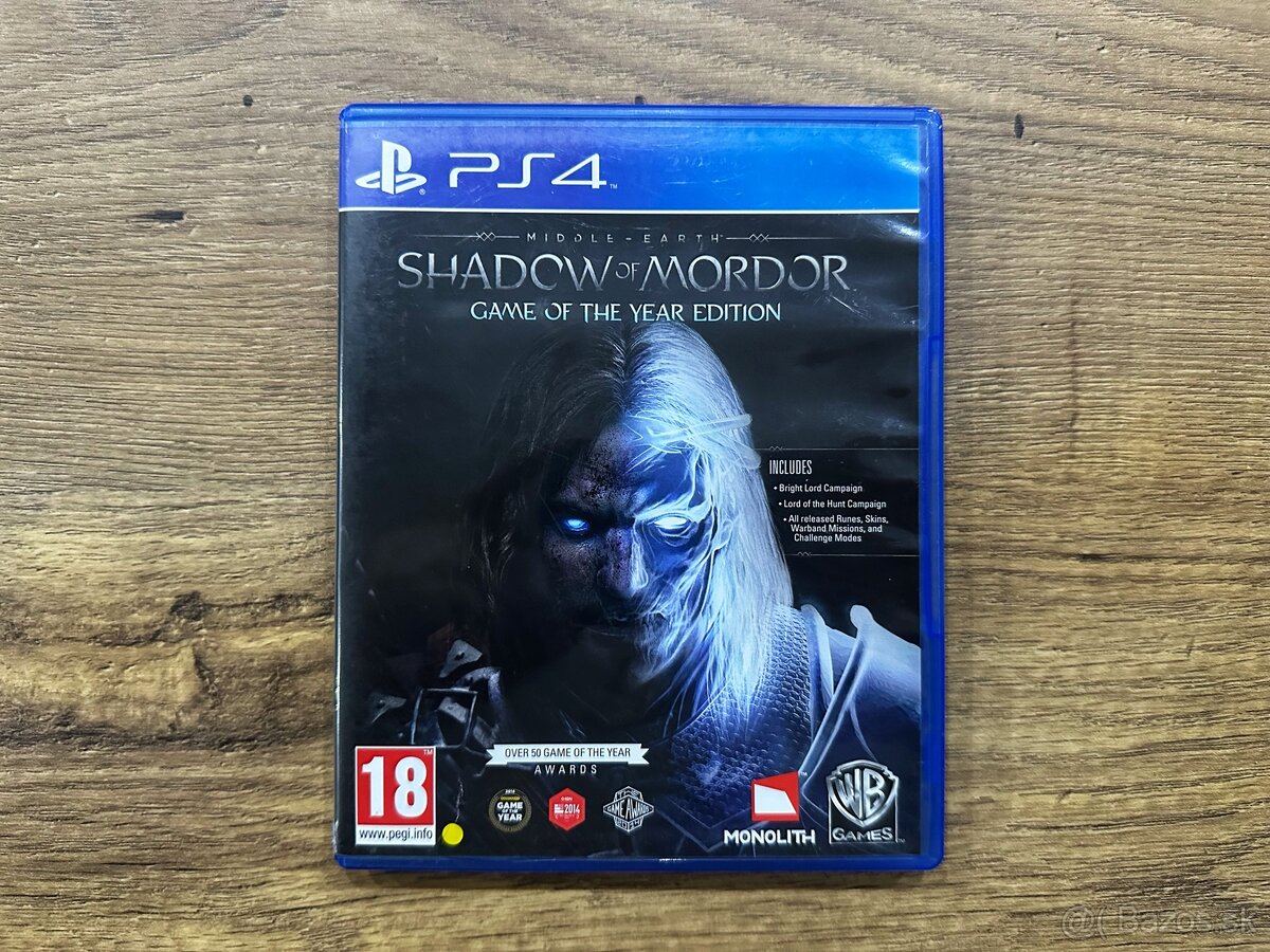 Hra na PS4 - Middle Earth Shadow of Mordor GOTY