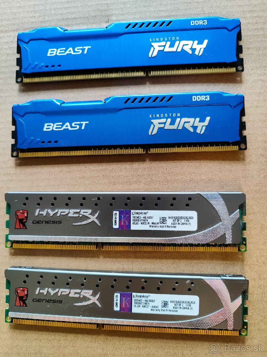 DDR3 RAM 2x4GB - Kingston HyperX Genesis & Fury Beast