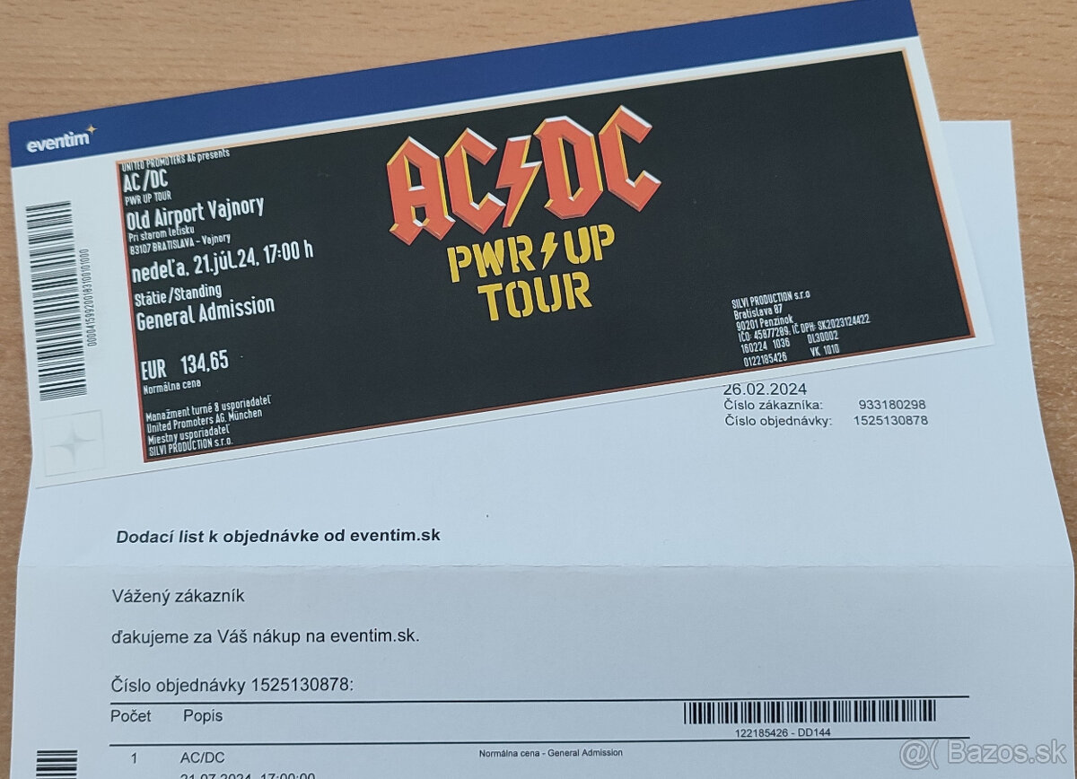 Koncert ACDC 21.7. v Bratislave