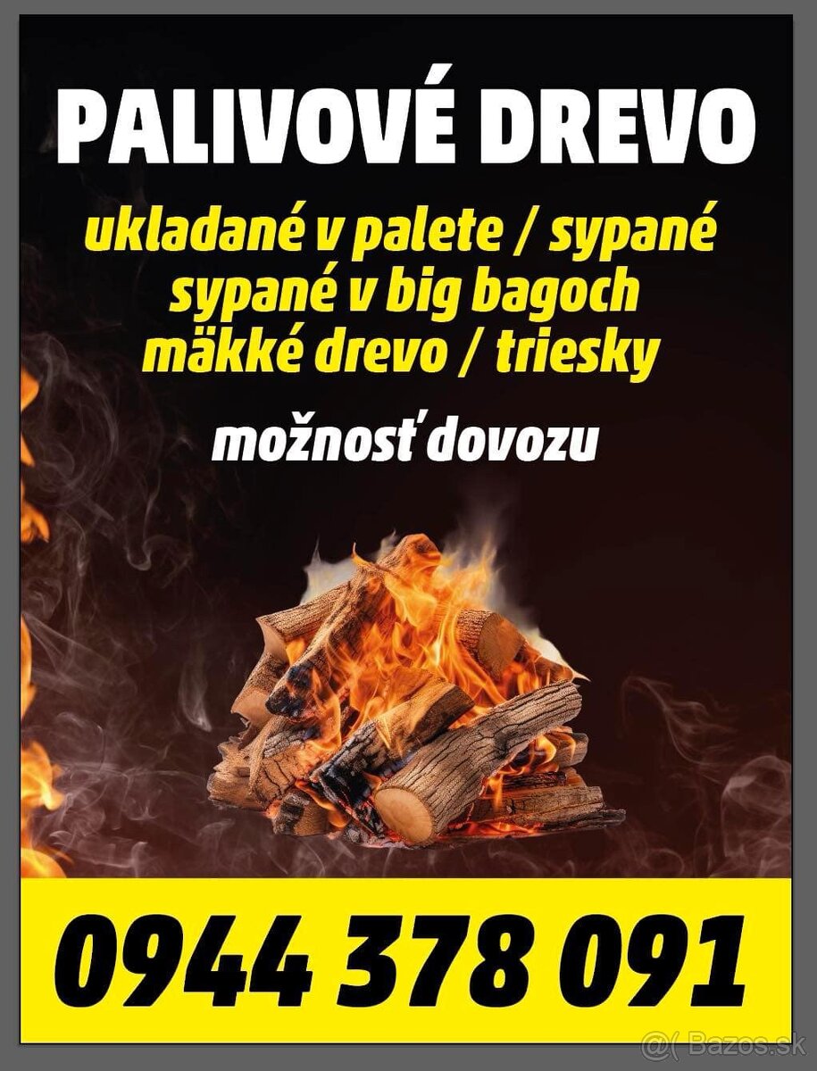 Palivové drevo sypané štiepané