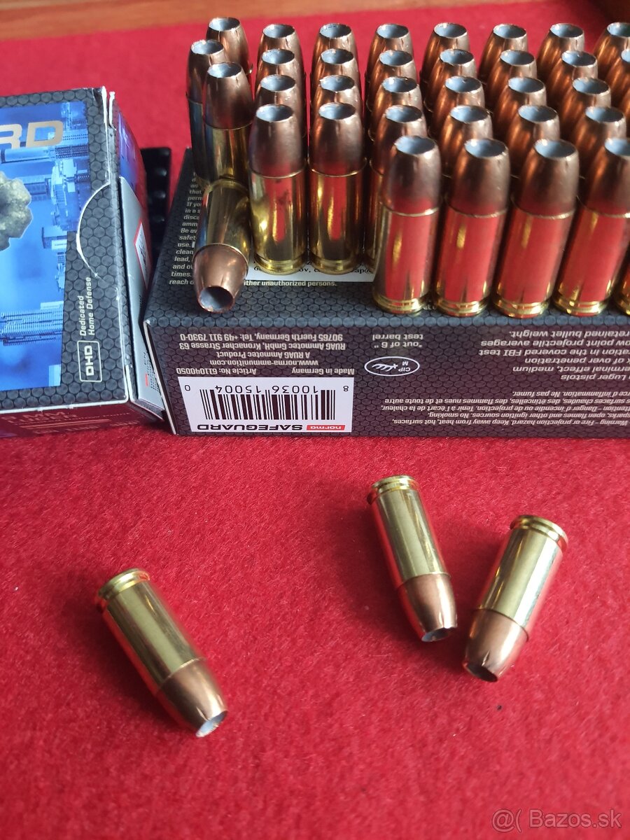 Náboje, strelivo 9mm  luger  Norma Hollow point