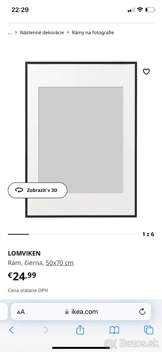 Lomviken Ikea rám na fotografie 50x70