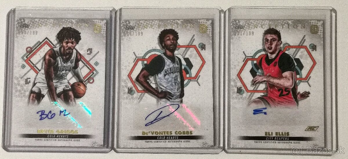 Basketbalové karty - Inception autogram numbered