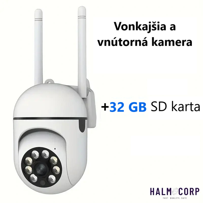 Vonkajšia/vnútorná bezpečnostná WiFi kamera + SD card 32GB