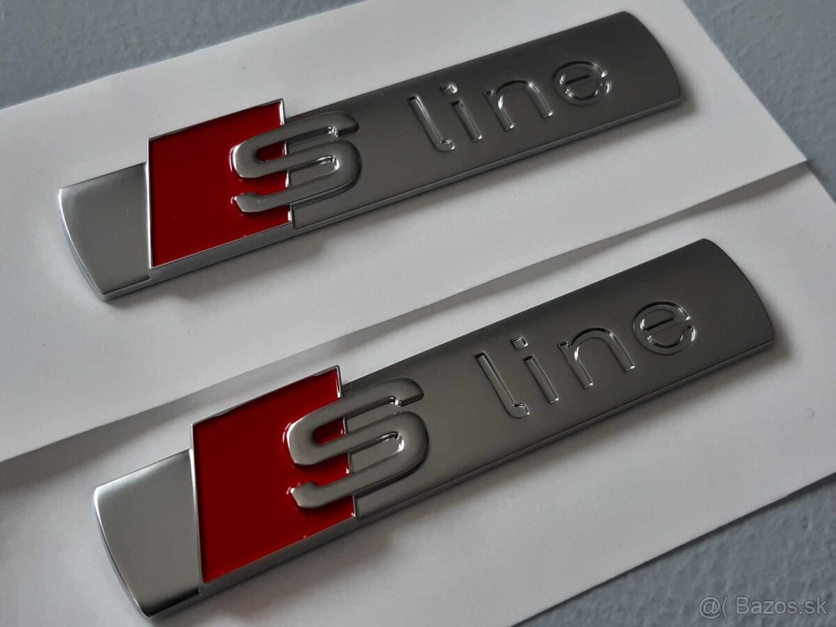 Sline logo strieborné na vozy Audi