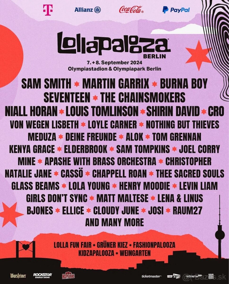 2ks lístky na Lollapalooza Berlin