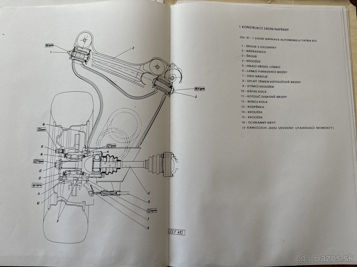 Tatra 613 A3 schémy a diagrami