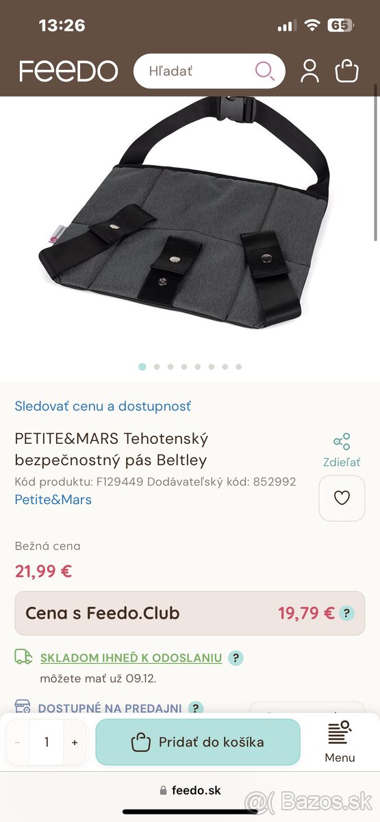 PETITE&MARS Tehotenský bezpečnostný pás Beltley