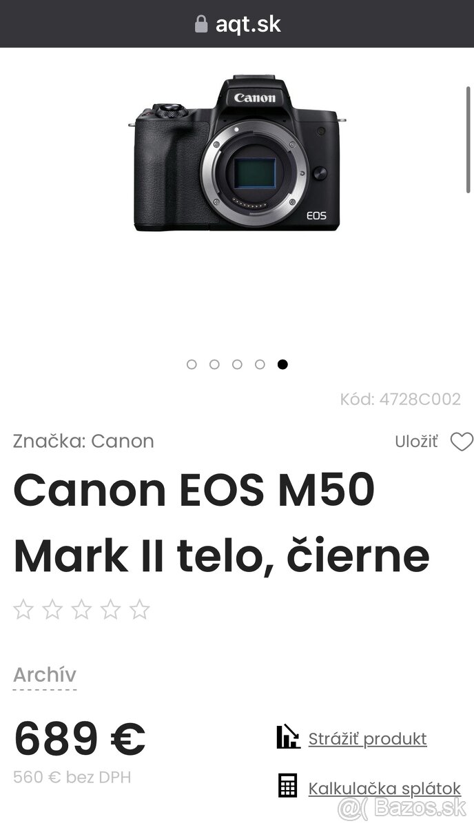 50% zľavacanon eos M50 mark2 100% stav,