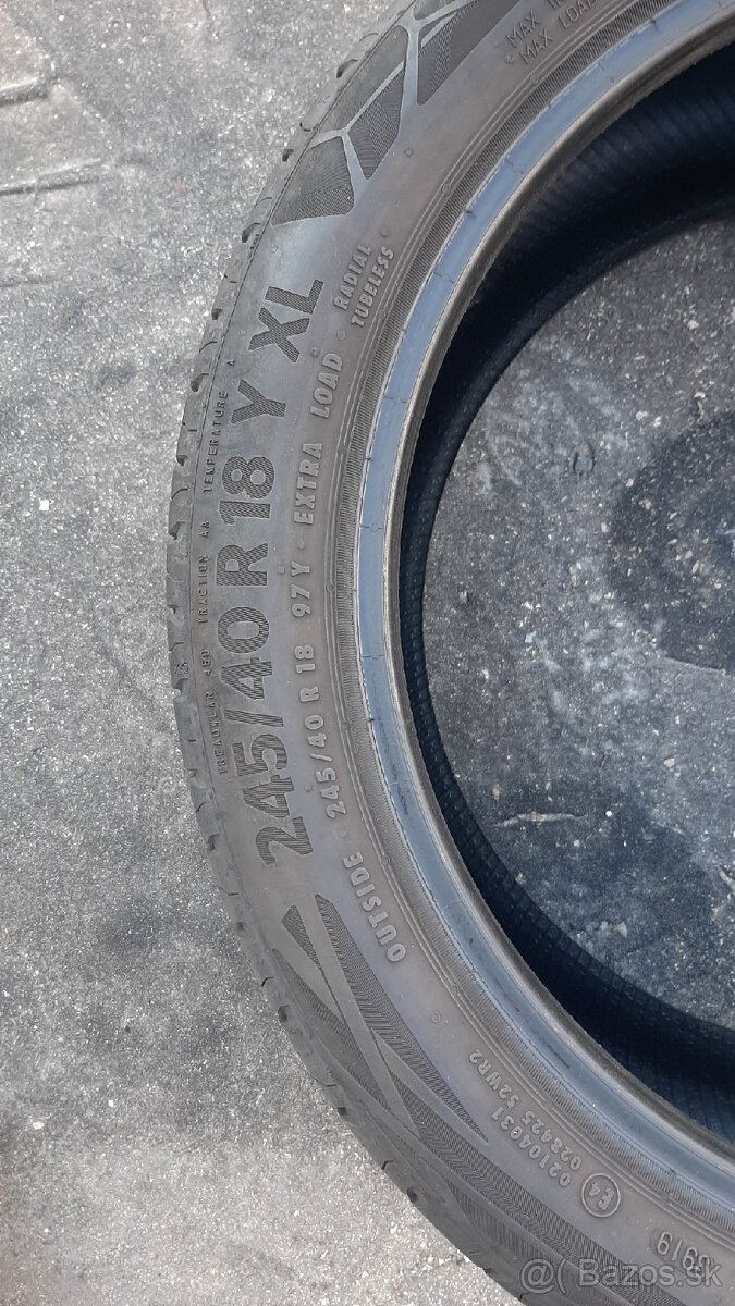 Predam gumy Continental 245/40 R18