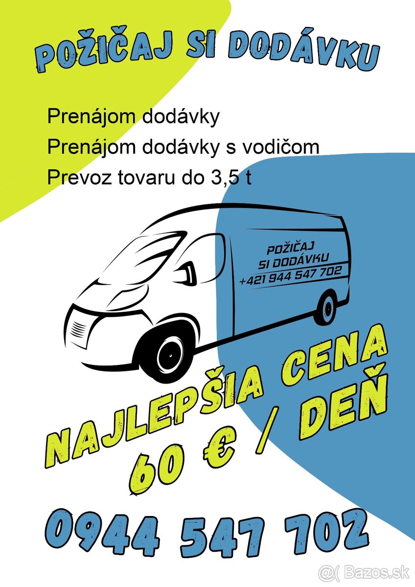 Prenájom dodávky/autodoprava Peugeot Boxer L4H3 2021 1200kg