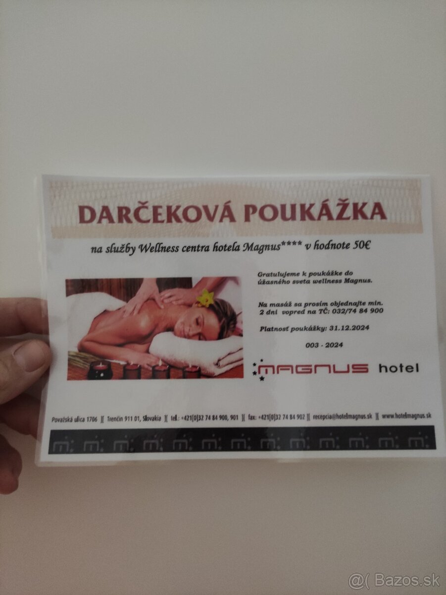 Darčeková poukážka na masáž