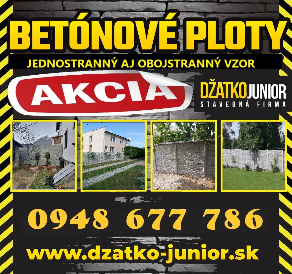 Betónové ploty - SNINA - AKCIA