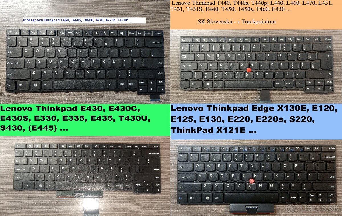 Klavesnice Lenovo T460 T470 - T440 E440 L440 E430 S430 X130E