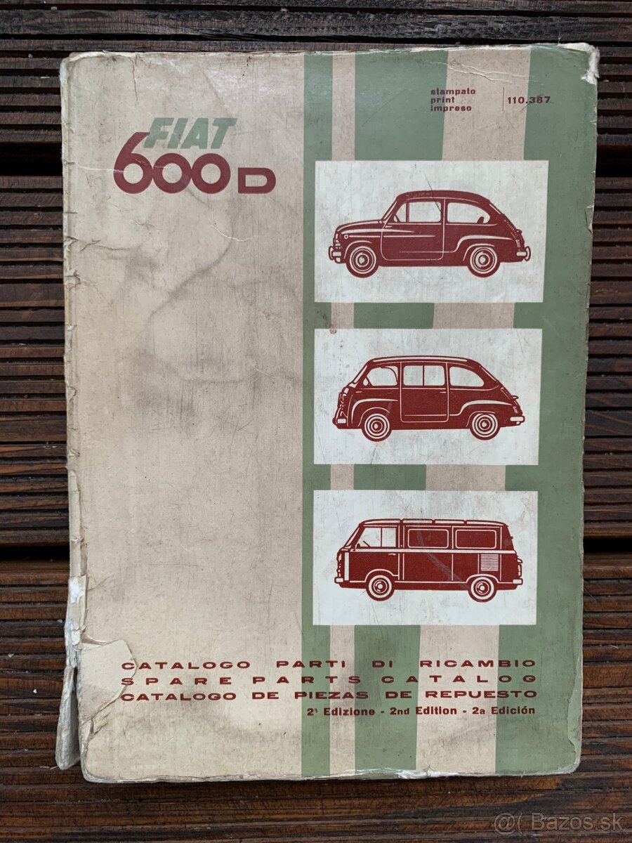 FIAT 600D MULTIPLA 600T originální katalog náhradních dílů