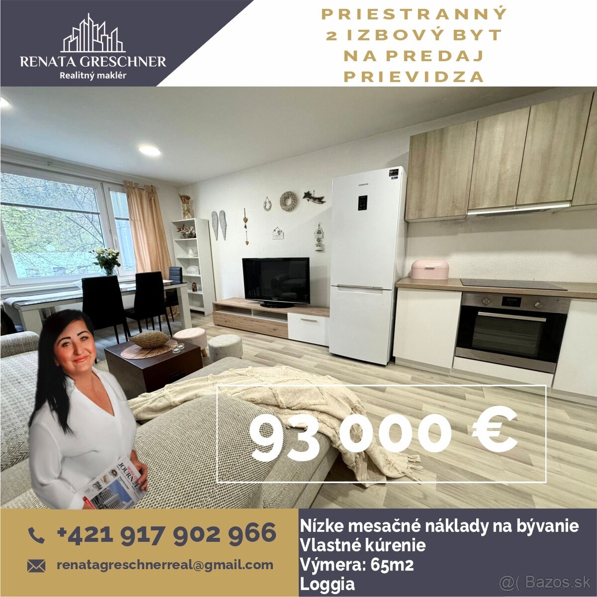 PRIESTRANNÝ 2 IZBOVÝ BYT NA PREDAJ, 65 m2, PRIEVIDZA