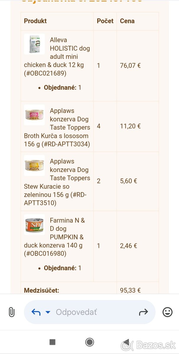 Predaj granúl -Alleva HOLISTIC dog adult mini chicken & duc