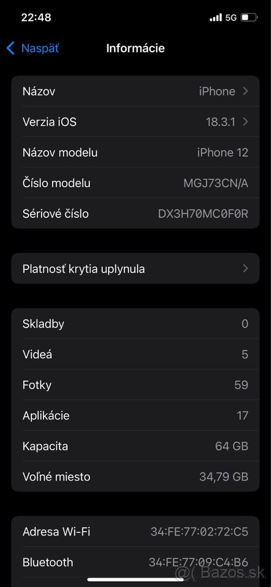 Dobry den predam iphone 12 64gb je pouźivany