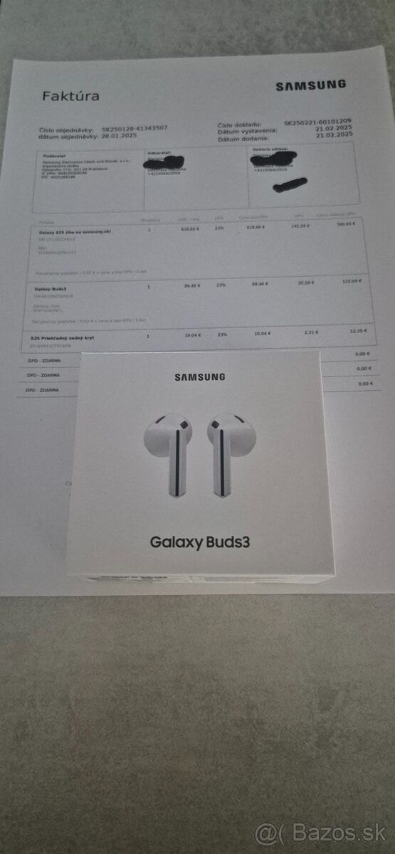 Predám Samsung Galaxy Buds 3 nové nerozbalené.