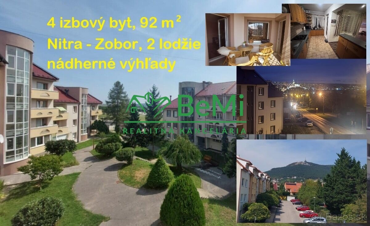 4 izbový byt, Zobor - 2 lodžie, pivnica, krásne výhľady