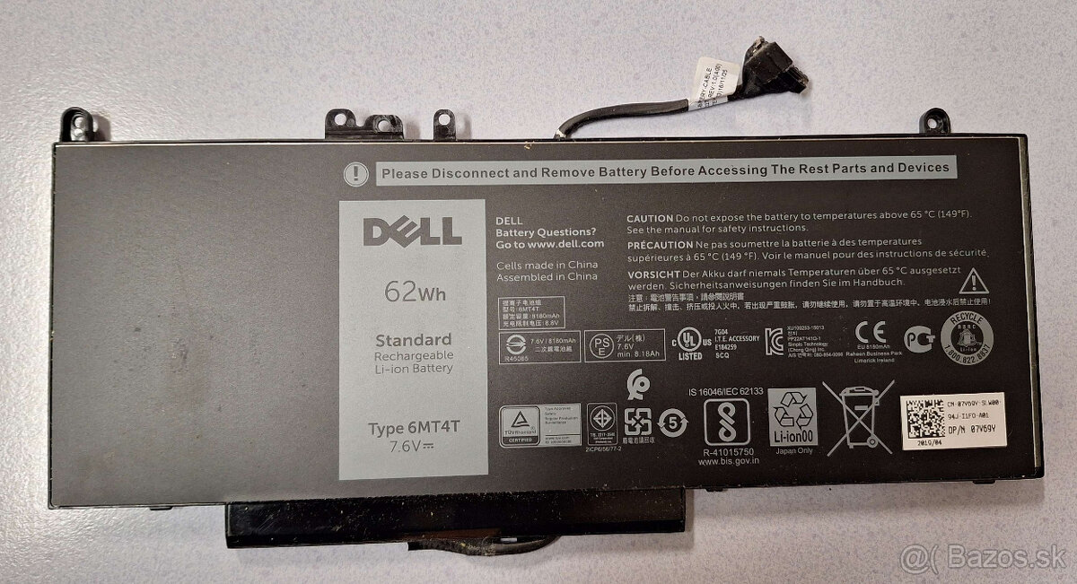 Original Bateria DELL Latitude E5450 E5470 6MT4T 7,6V