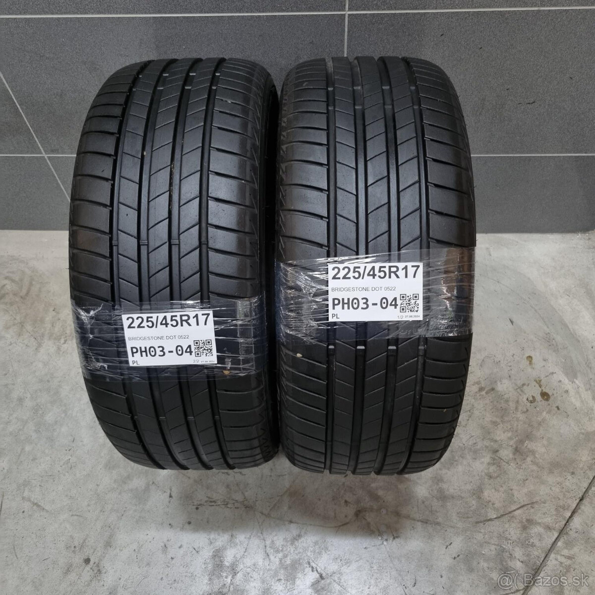 Letné pneumatiky 225/45 R17 BRIDGESTONE DOT0522