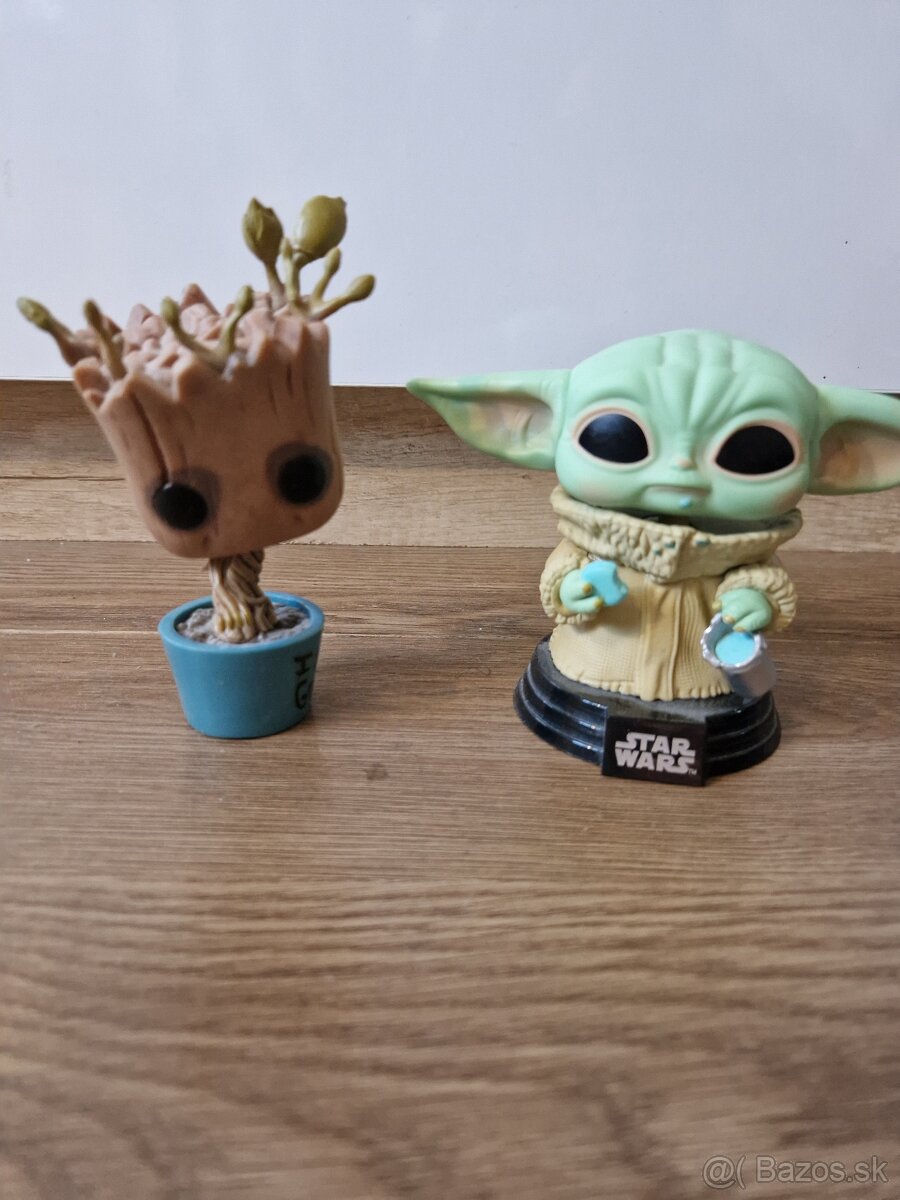 Funko POP postavicky baby Groot a baby Yoda - Manalorian