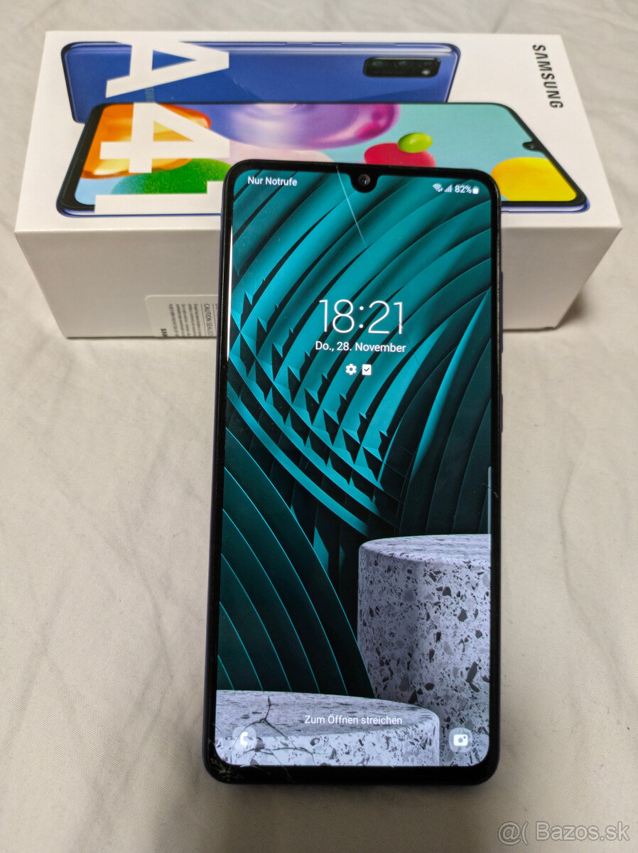 Samsung Galaxy A41 (poskodeny display) + kryt + 3 skla