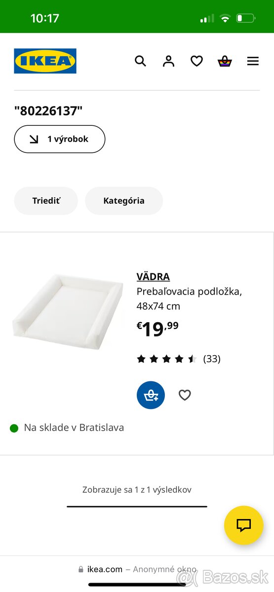 Prebaľovacia podložka IKEA