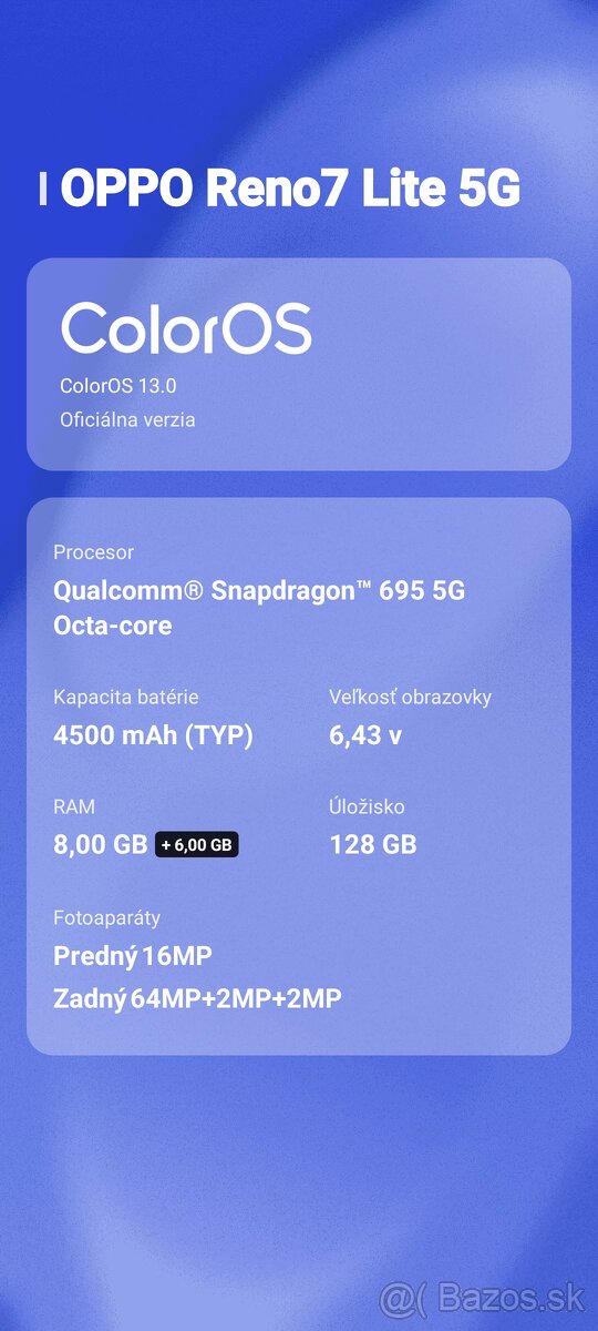 Oppo Reno 7 light 8ram/128GB