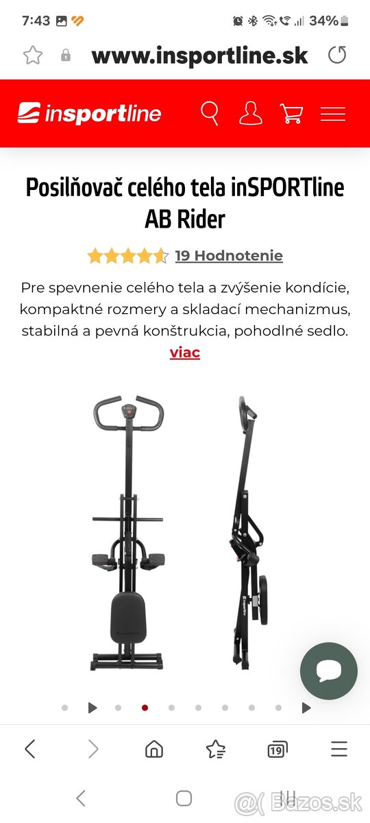 Posilňovač celého tela inSPORTline AB Rider