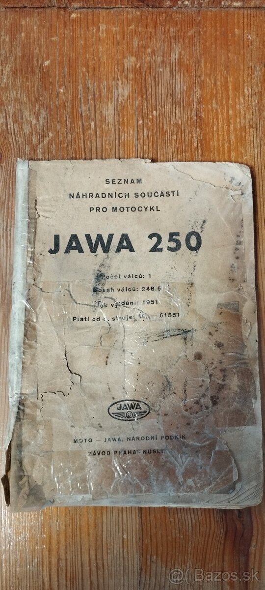 Jawa 250 perák zoznam náhradných dielov