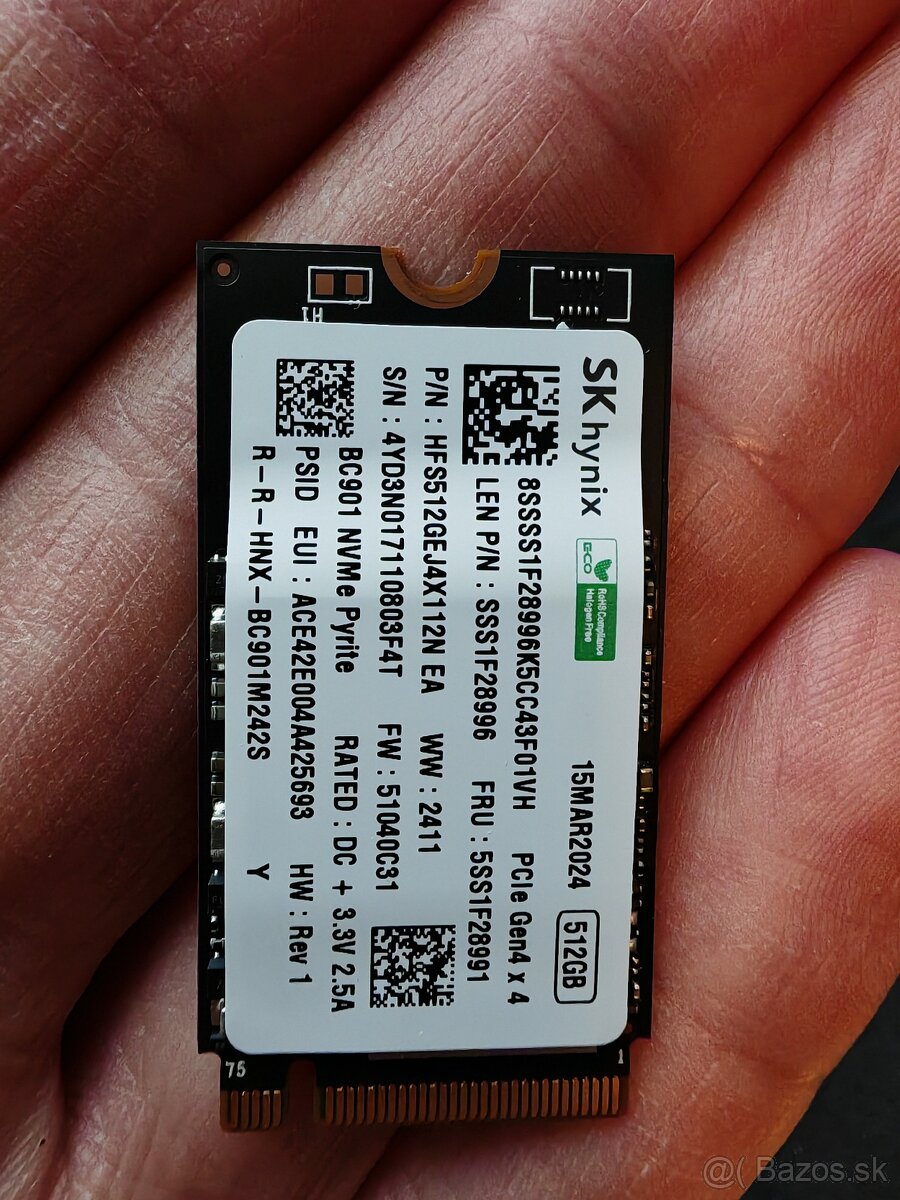 PCle 512 Gb Gen4 NVMe M.2 2242 SSD SK hynix