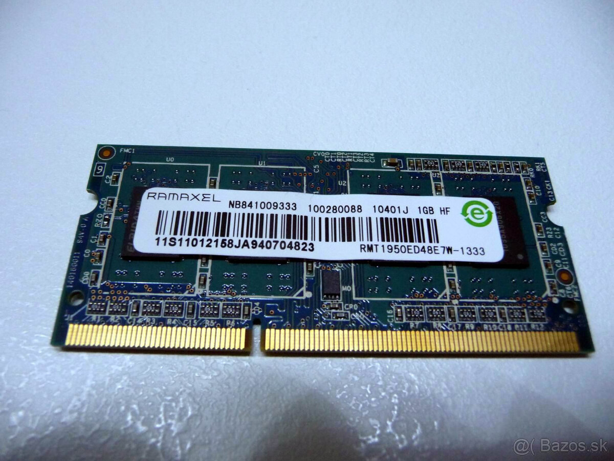 Ram 1GB DDR3 10600 1333Mhz malá do notebook