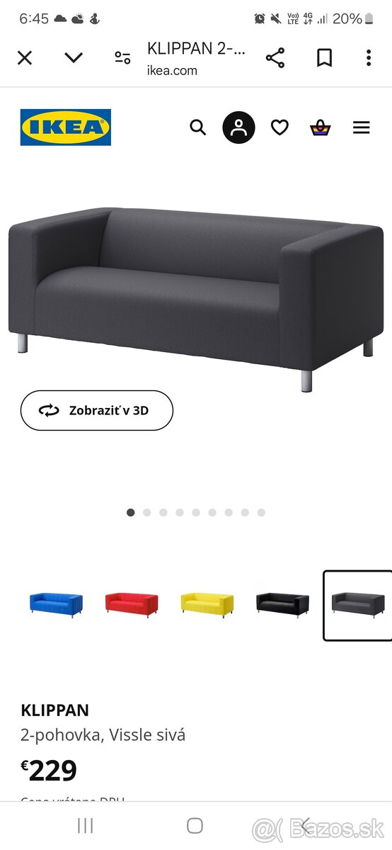 Predám gauč z Ikea Klippan