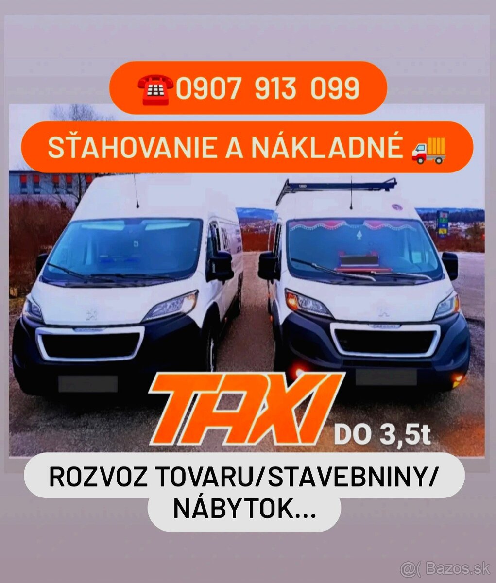 NÁKLADNÉ TAXI 0907 913 099 - dodávka na počkanie HUMENNÉ