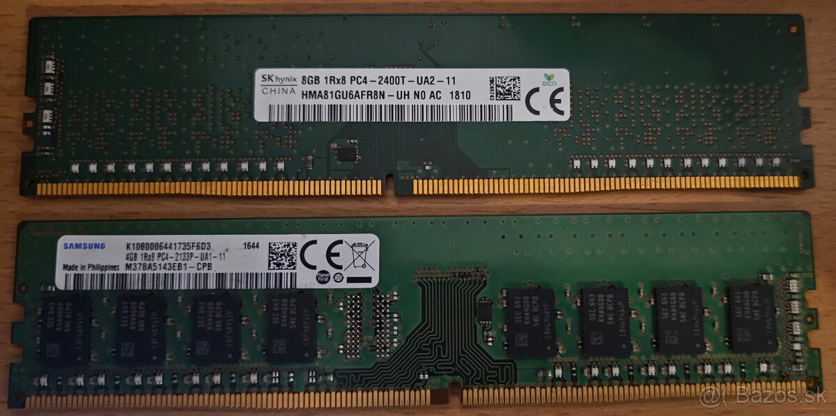 Predám DDR4 RAM moduly 8 a 4 GB