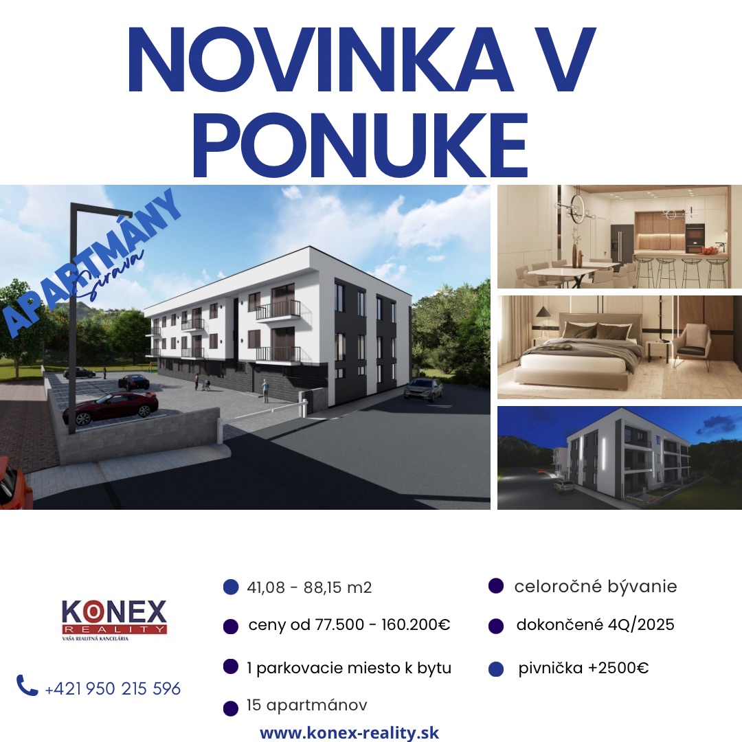 NOVINKA NA TRHU Nové APARTMÁNY na Zemplínskej Šírave