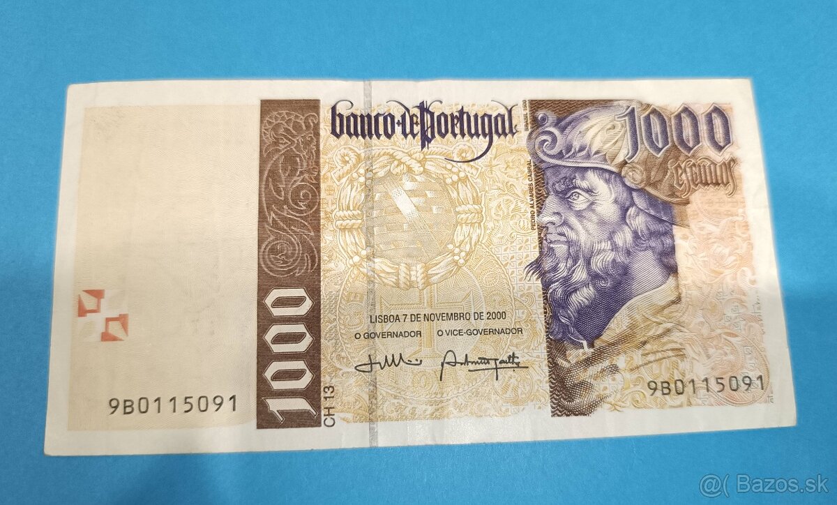 Bankovka PORTUGALSKO - 1000 Escudos 2000