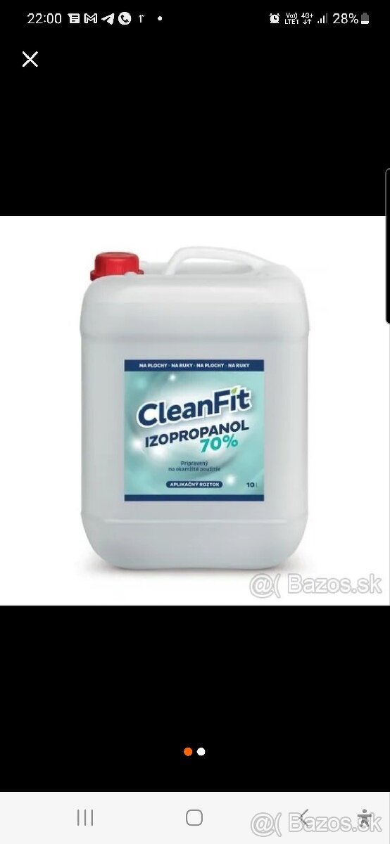 Dezinfekcia CleanFit dezinfekčný roztok IZOPROPYL 70% 10l