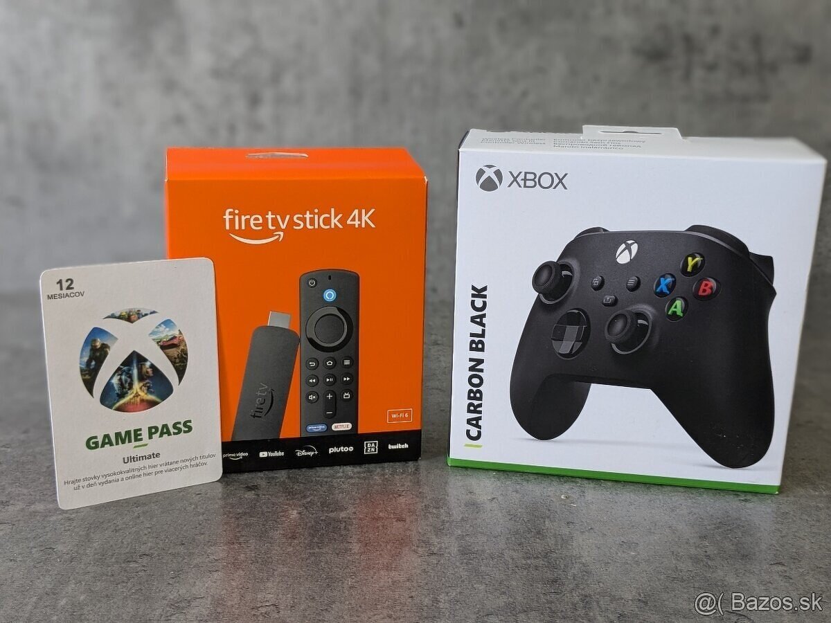 Amazon Fire Stick 4K, Xbox ovládač, 12mes Game Pass Ultimate