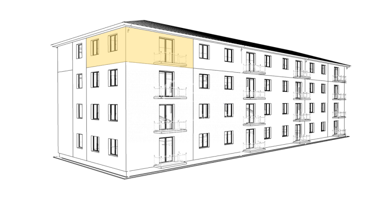 3 izbový byt  (71 m²) A403 na III. poschodí v NOVOSTAVBE, Ko