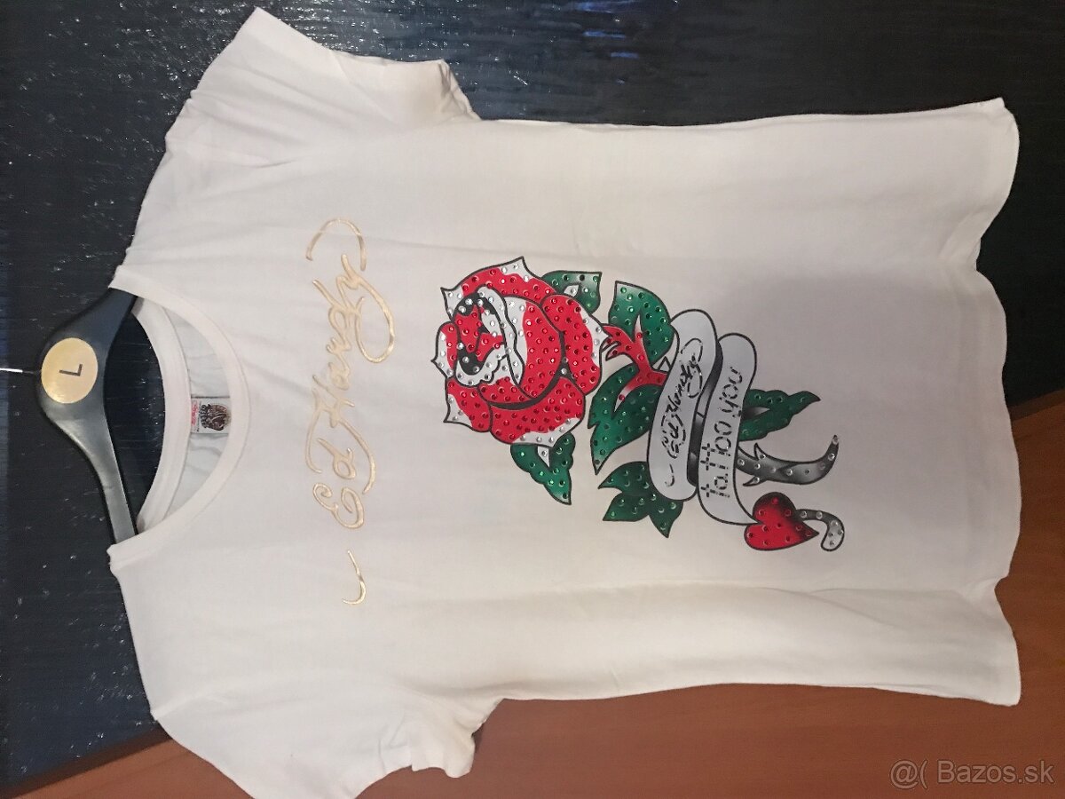 ED HARDY white damske tricko S/M