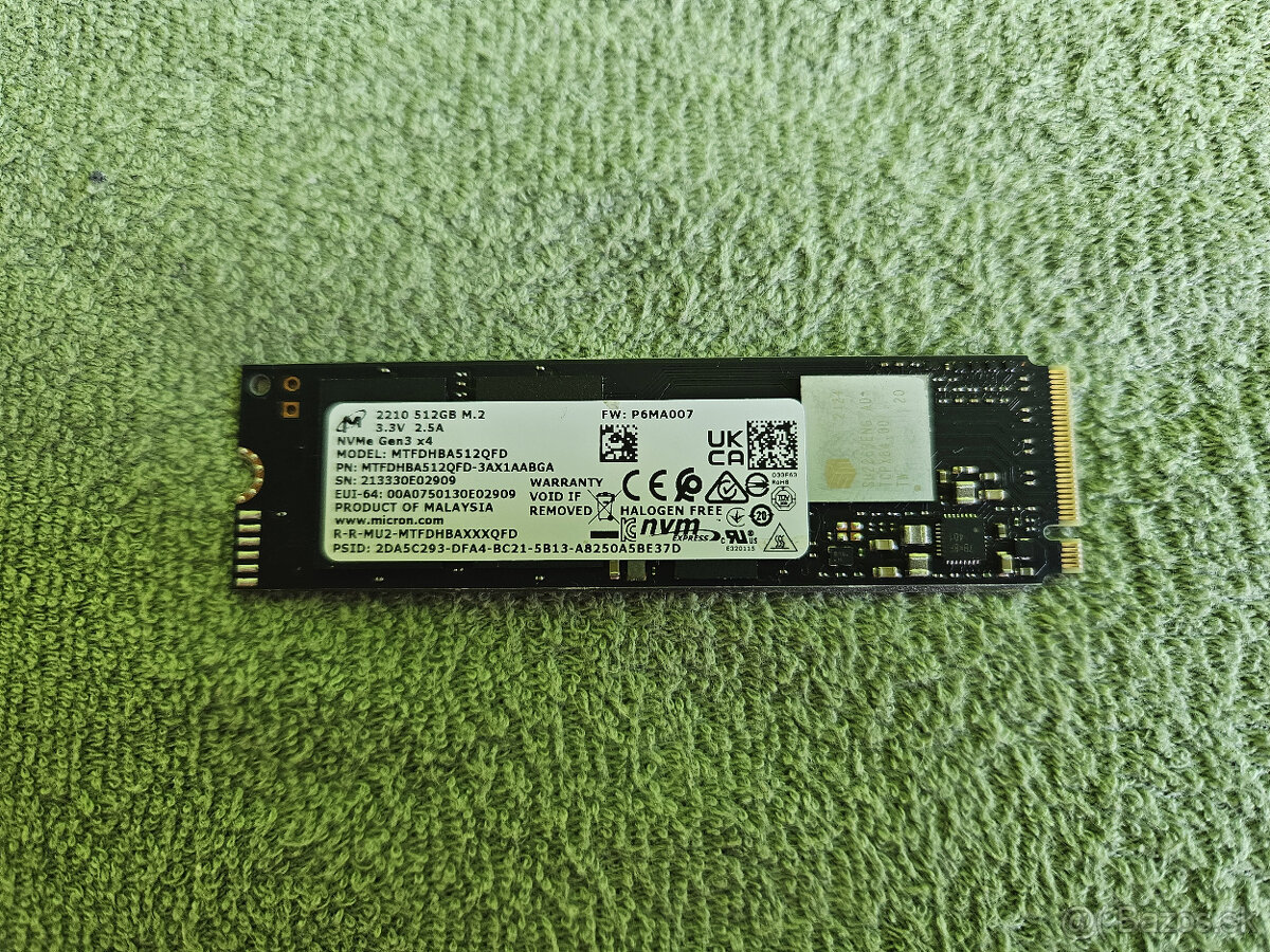 512GB M.2 SSD disk Micron (PCIe NVMe)