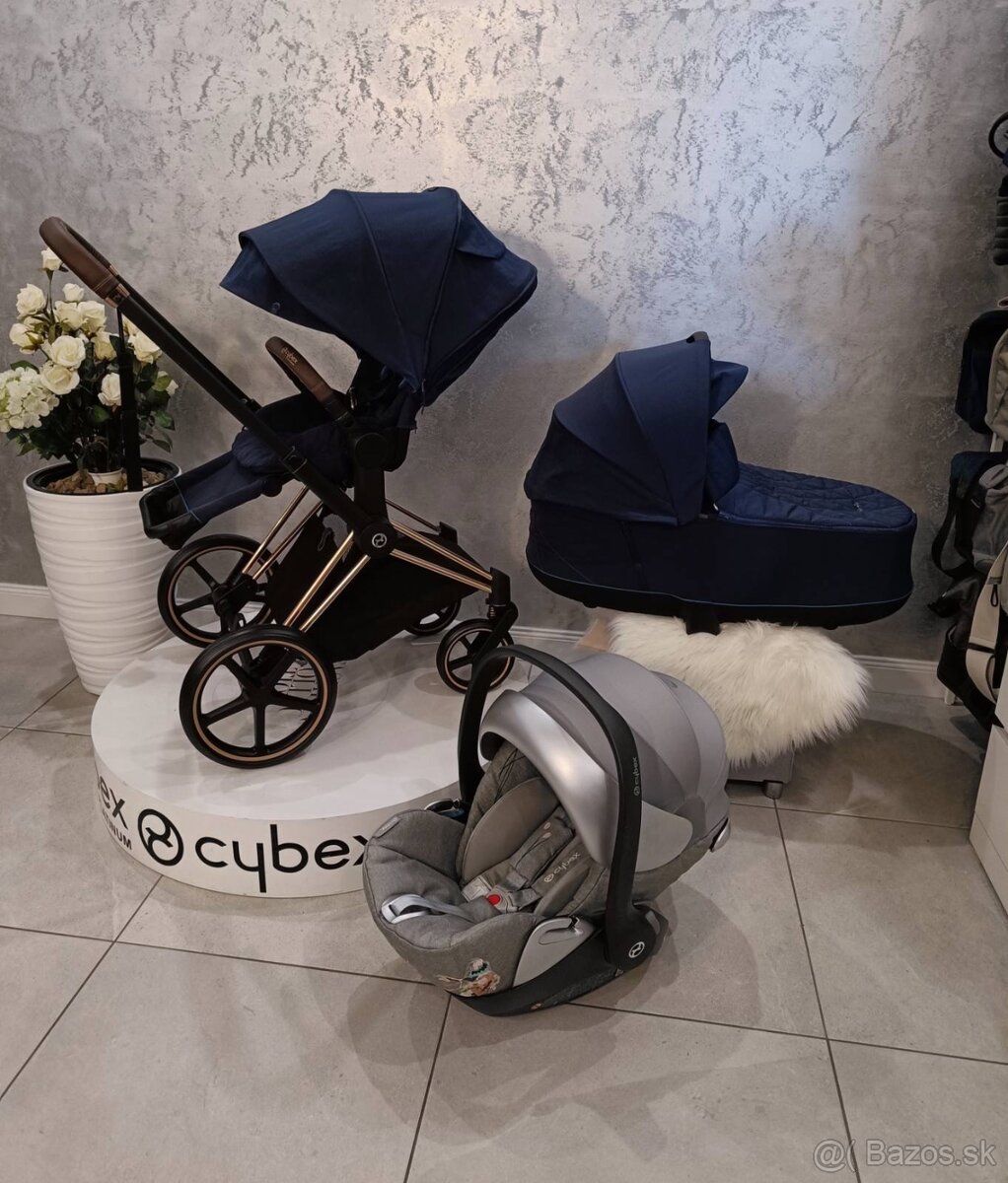 Cybex Priam Rosegold Nautical Blue + autosedacka